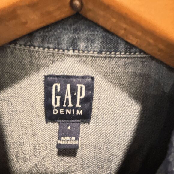 Vintage Gap Denim Full Bodysuit Jumper Women's Size 4 Tie Belt 80s 90s Fashion - Picture 8 of 8